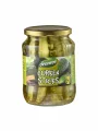 Dennree kisle kumarice narezane v stekleni embalaži 670g
