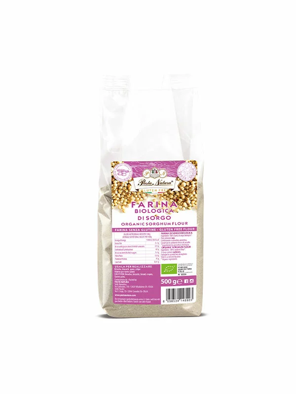 Pasta Natura sirkova moka brez glutena ekološka v prozorni embalaži 500g