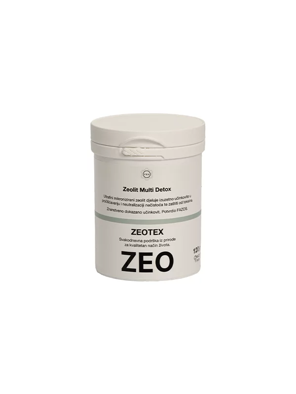 Zeotex 100% naravni zeolit klinoptilolit premium v beli embalaži 120g