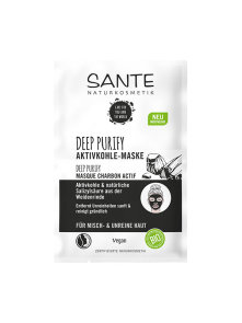 Sante čistilna maska za obraz iz črnega oglja v embalaži 2x4ml