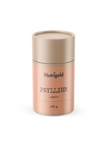 Nutrigold psyllium prah v rjavi valjkasti embalaži, 250g.