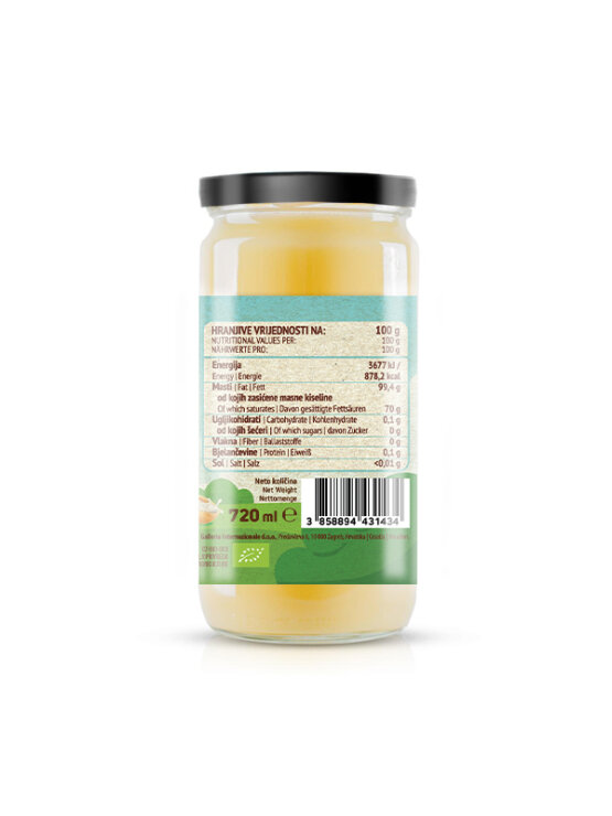 Nutrigold ghee prečiščeno maslo v stekleni embalaži 720ml