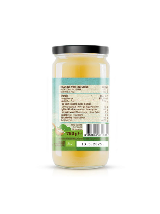 Nutrigold ghee prečiščeno maslo v stekleni embalaži 760ml