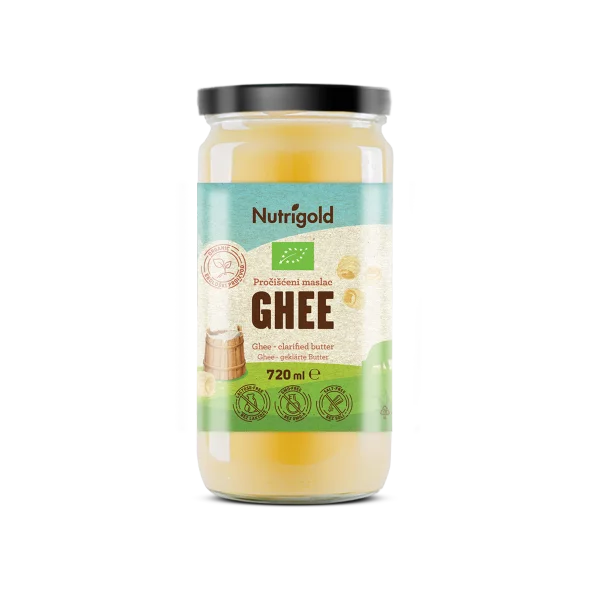 Nutrigold ghee prečiščeno maslo v stekleni embalaži 720ml