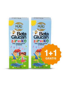 Hug your life 1+1 gratis beta glucan zdravko v stekleni embalaži 2X200ml