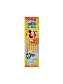 Quick Milk slamice s topnimi zrnci vanilija ekološke v embalaži 36g, 6 kosov