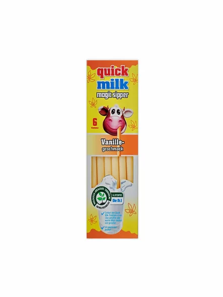 Quick Milk slamice s topnimi zrnci vanilija ekološke v embalaži 36g, 6 kosov