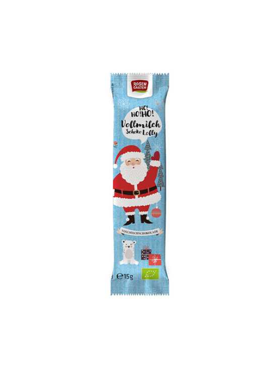 Rosengarten čokoaldna lizika božiček mlečna čokolada v embalaži 15 g