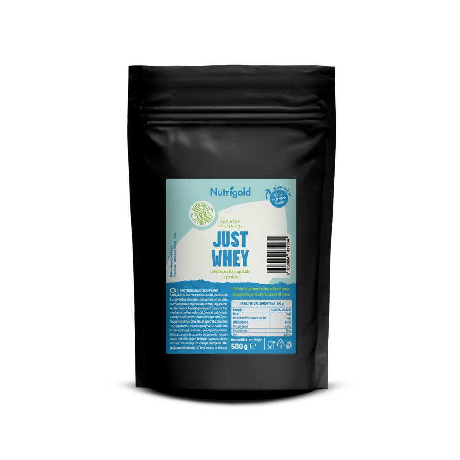 Nutrigold just whey beljakovinski koncentrat 80 % v embalaži 500 g