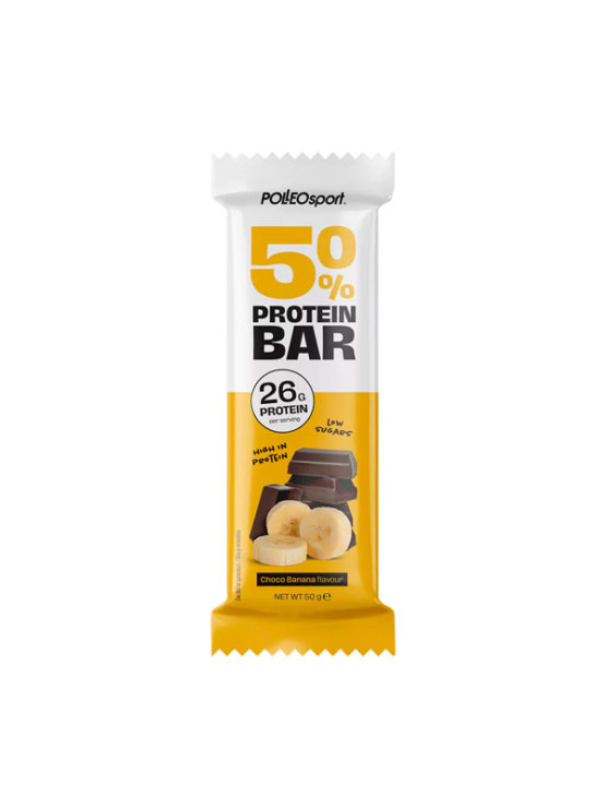 Polleo Sport beljakovinska čokoladica banana in čokolada v embalaži 50g