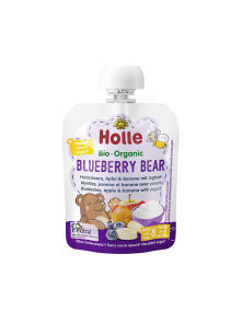 Holle pire iz borovnice, banane in jabolka bluebery bear v embalaži 85g po 8 mesecu