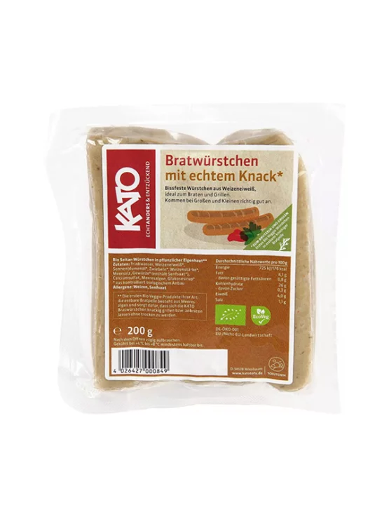 Kato veganske klobasice ekološke v prozorni embalaži 200g
