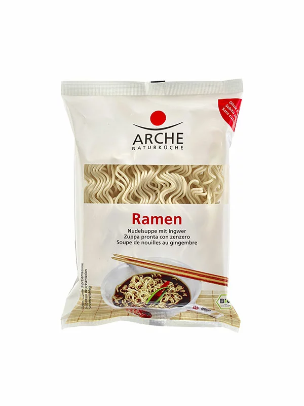 Arche instant ramen juha z ingverjem ekološka v prozorni embalaži 110g