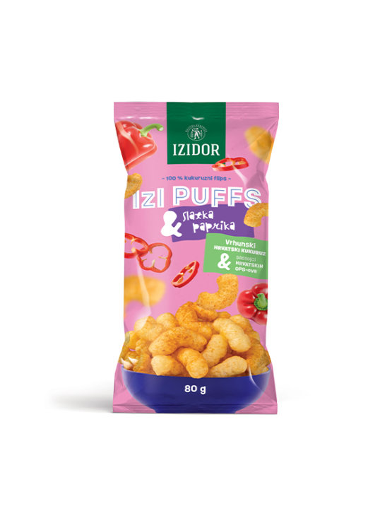 Izidor Izi Puffs sladka paprika v embalaži 80g