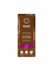 Khadi rastlinska barva za lase Srednje rjava v embalaži 100g