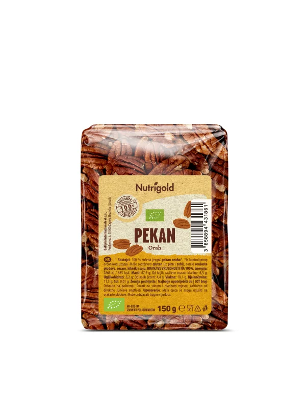 Nutrigold pekan oreh ekološki v embalaži 150g