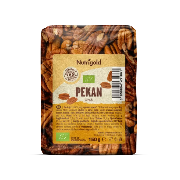 Nutrigold ameriški pekan oreh ekološki v embalaži 150 g