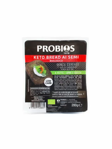 Probios keto kruh s semeni brez glutena v embalaži 200g
