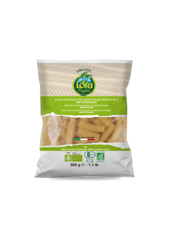 Pasta lori puglia testenine iz durum pšenice tortiglioni ekološke v embalaži 500g