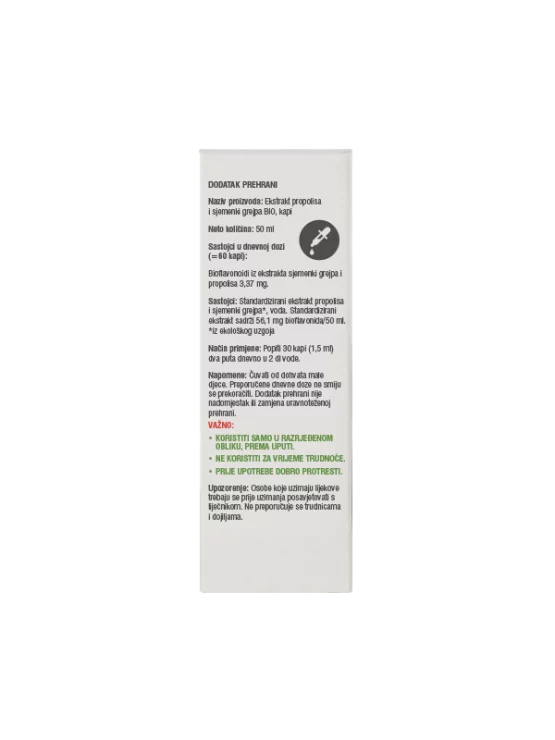 Ekstrakt grenivkinih semen s propolisom 1000mg Bio - 30 ml Green lab