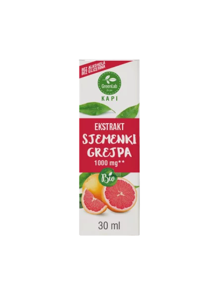 Greenlab ekstrakt grenivkinih semen 1000 mg v embalaži 30 ml