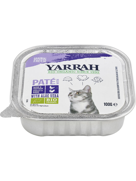 Yarrah popolna hrana za odrasle  mokra hrana za mačke aloe vera ekološka v embalaži 100g