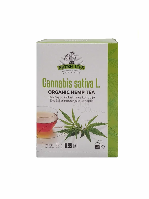 Green Life čaj iz industrijske konoplje - Ekološki v embalaži 28g