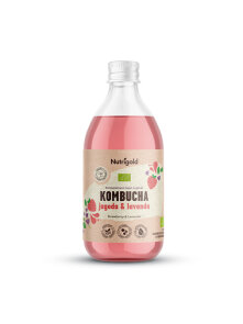 Nutrigold kombucha jagoda & sivka ekološka v estekleni embalaži 330 ml