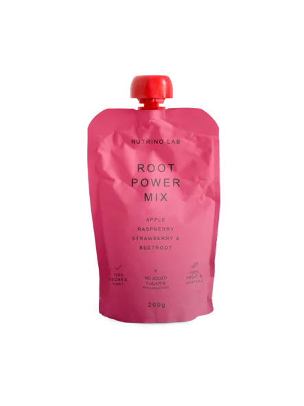 Nutrino Lab power snack jabolko, malina, jagoda in rdeča pesa v embalaži 200g