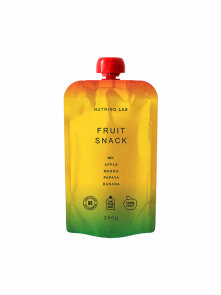 Nutrino Lab sadni snack jabolko, mango, papaja in banana v embalaži 200g