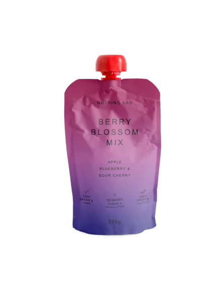 Nutrino Lab sadni snack jabolko, borovnice in višnje v embalaži 200g