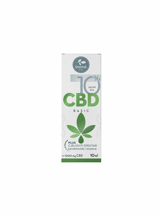 Green lab cbd olje 10% v embalaži 10ml