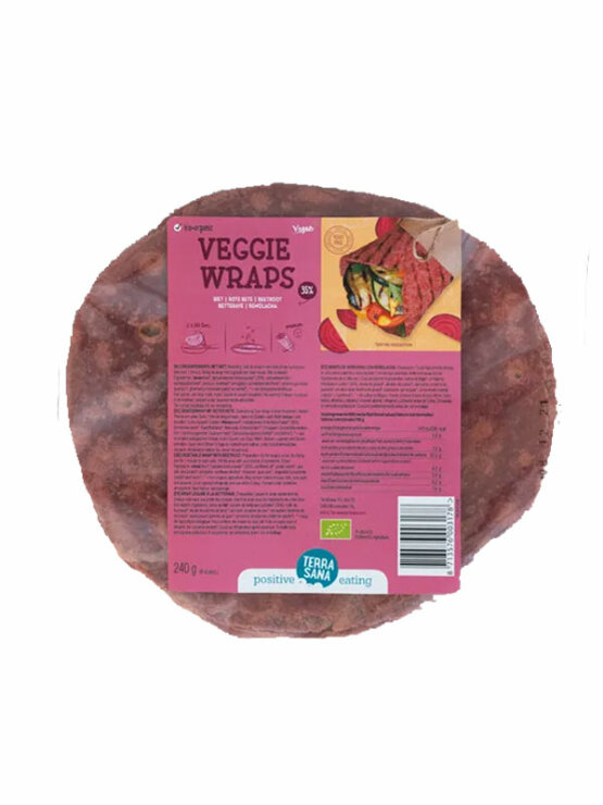 Terrasana veggie tortilje rdeča pesa v embalaži 6 kosov