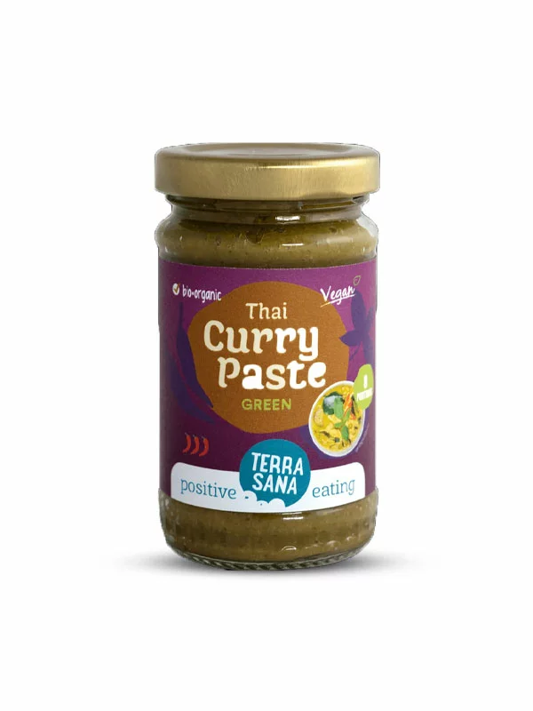 Terrasana thai zelena curry pasta ekološka v embalaži 120g