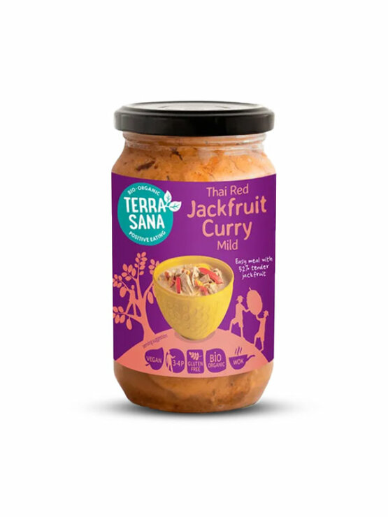Terrasana thai rdeča curry pasta z jackfruitom ekološka v embalaži 350g