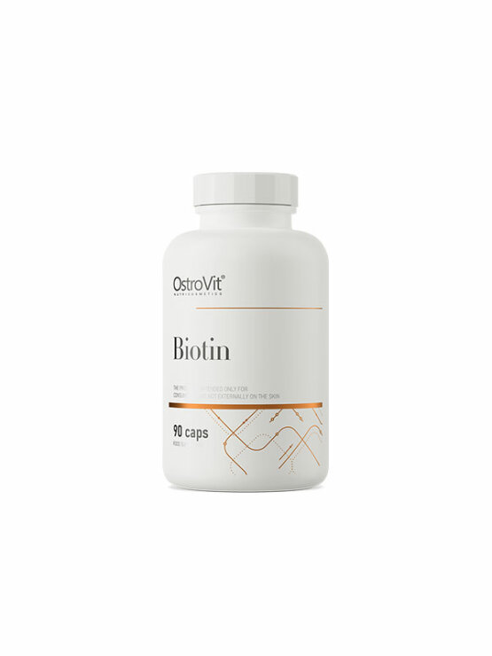 Ostrovit biotin vege v embalaži ima 90 kapsul