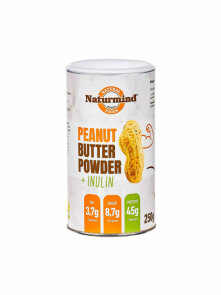 Naturmind arašidovo maslo prahz inulinom brez glutena v embalaži 250g