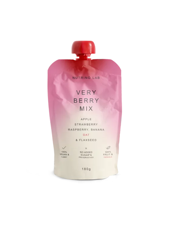 Very Berry snack - jabolko, jagoda, malina, oves in lanena semena - 180g Nutrino