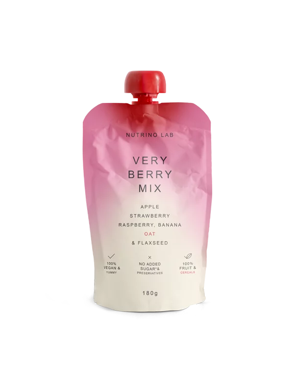 Very Berry snack - jabolko, jagoda, malina, oves in lanena semena - 180g Nutrino