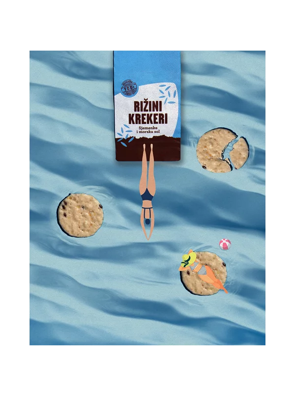 Nutrigold riževi krekerji semena & morska sol v embalaži 100g