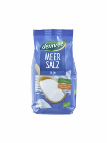 Dennree morska sol drobna nejodirana ekološka v embalaži 500g