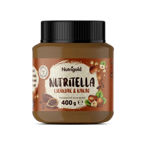 Nutritella Lešnikov namaz - Ekološki 400g Nutrigold