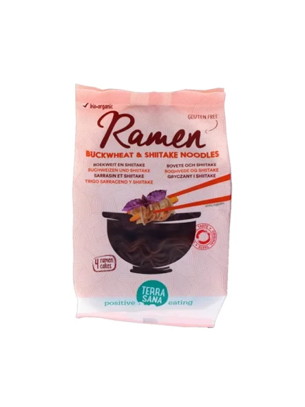 Terrasana ramen rezanci iz ajde s shiitake gobami v embalaži 280g