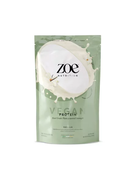 Zoe Nutrition veganska beljakovina vanilija madagascar v embalaži 454g
