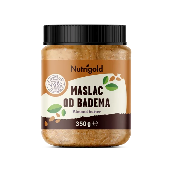 Nutrigold mandljevo maslo 100% čisto v plastični embalaži 350g