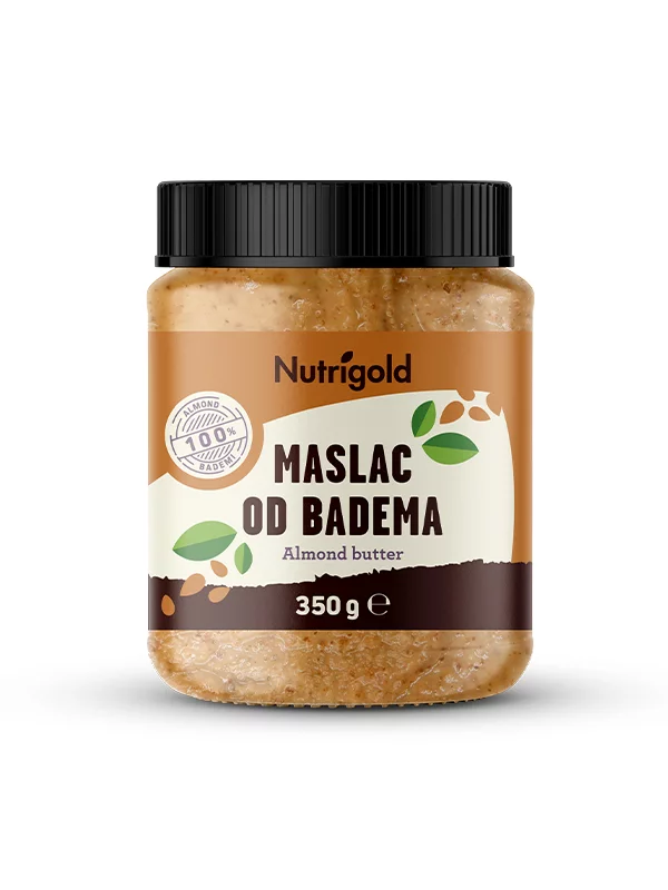 Nutrigold mandljevo maslo 100% čisto v plastični embalaži 350g