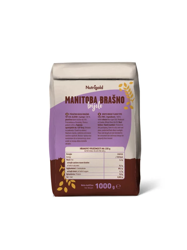Nutrigold Manitoba - Pšenična bela moka Tip 550 - 1000g