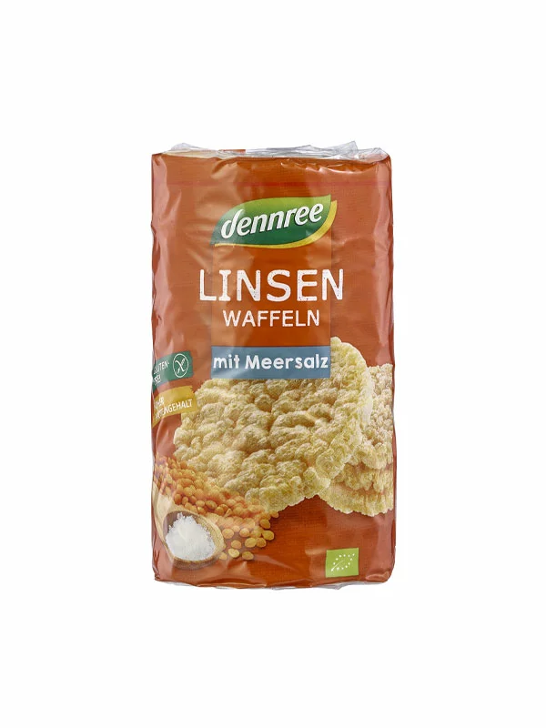 Lečini krekerji Morska sol Brez glutena - Ekološki 100g Dennree
