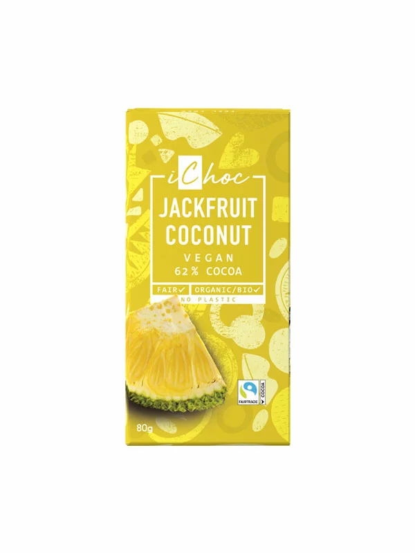 Veganska čokolada Jackfruit & Kokos - Ekološka 80g iChoc