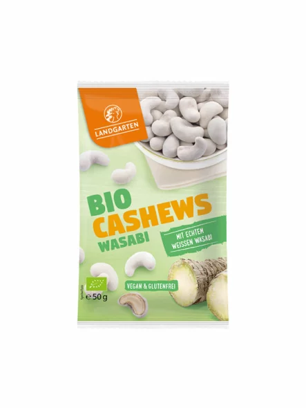 Indijski oreščki z wasabijem Brez glutena - ekološki 50g Landgarten
